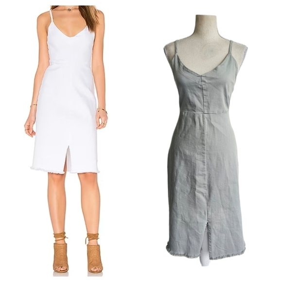 Revolve | LACAUSA Lucile Gray Denim Dress - Picture 1 of 8